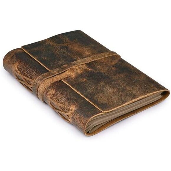 Leather Journal Notebook Genuine Leather Writing Notebook Lined Paper Travel Dia - Picture 7 of 7